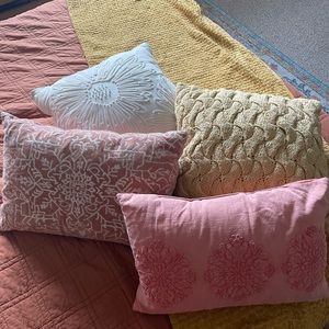 Four threshold throw pillows
